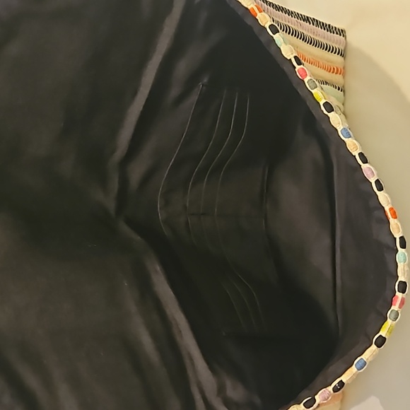 Stella & Dot Taj Bohemian Multicolored Striped Fringe Clutch - Picture 5 of 11